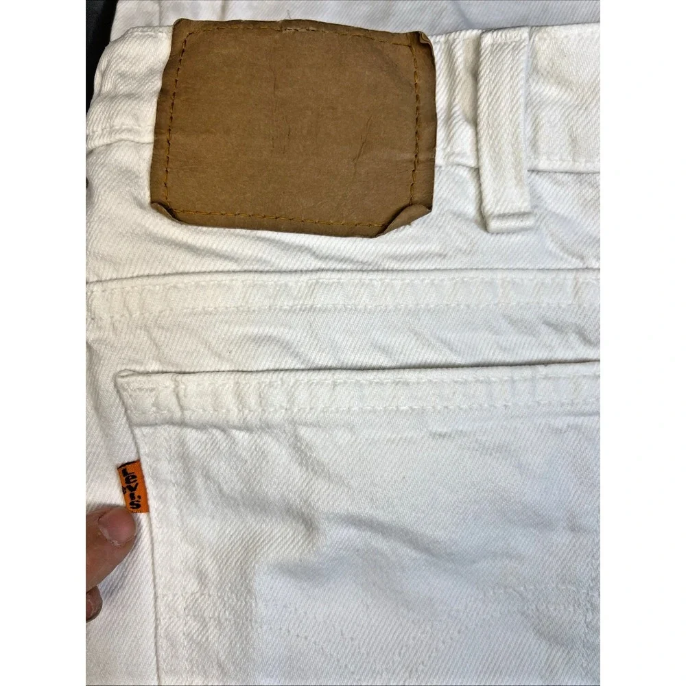 Levi's Orange Tab 550 White Jeans W31 L30 USA Vintage Relaxed Tapered Leg Denim